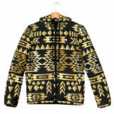 Powwow Storegb nat00566 seamless yellow pattern womens padded hooded jacket