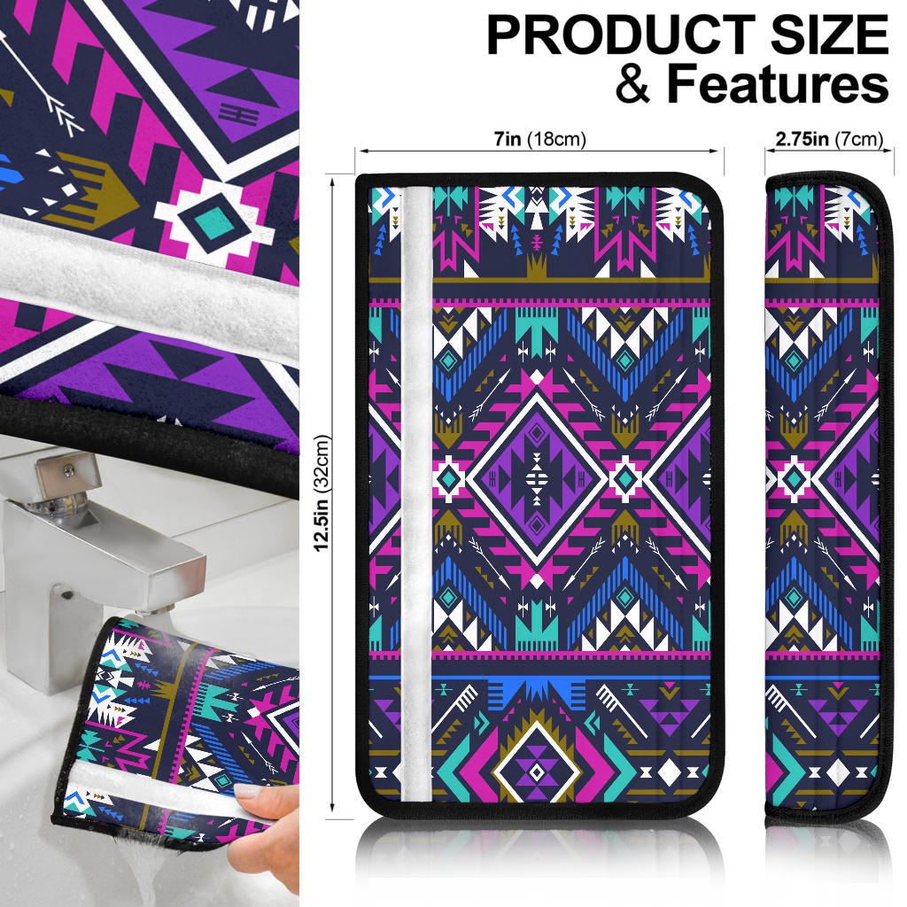 GB-NAT00380 Purple Tribe Pattern Seat Belt Cover