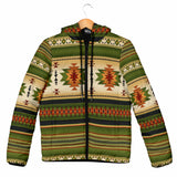 GB-NAT00559-03 Green Native Women's Padded Hooded Jacket
