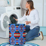 Powwow Store gb nat00046 13 navy tribes pattern laundry basket