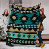 Powwow Store gb nat00509 green ethnic aztec pattern blanket