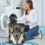 LB001 Mandala Wolf Native Laundry Basket