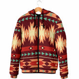 Powwow Storegb nat00510 red ethnic pattern mens padded hooded jacket