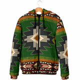 Powwow Storegb nat0001 southwest green symbol mens padded hooded jacket