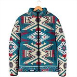 GB-NAT0003 Blue Pink Pattern Women's Padded Jacket