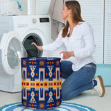 Powwow Store gb nat00062 04 navy tribe design laundry basket