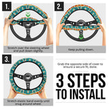 GB-NAT00062Turquoise Tribe Design Steering Wheel Cover
