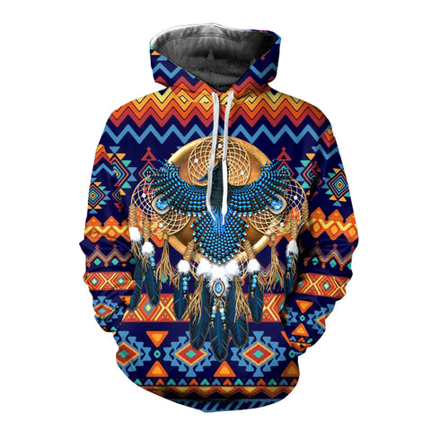 Powwow StoreHD1112 Mandala Thunderbird Native American 3D Hoodie