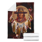 Powwow Store gb nat00353 chief dream catcher red galaxy blanket