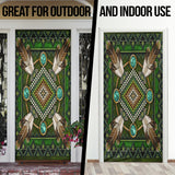 GB-NAT00023-01 Naumaddic Arts Green Native American Door Sock