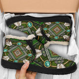 Naumaddic Arts Green  Native American Winter Sneakers