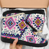 GB-NAT00316 Pink Pattern Native American Cozy Winter Boots