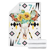 Powwow Store gb nat00346 bison yellow flower blanket