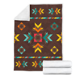 Powwow Store brown ethnic seamless pattern blanket