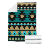 Powwow Store gb nat00509 green ethnic aztec pattern blanket