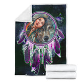 Powwow Store gb nat00394 native girl wolf blanket