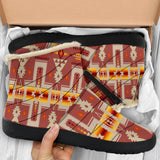 GB-NAT00062-11 Tan Tribe Design Native American Cozy Winter Boots
