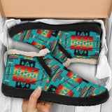 Blue Native Tribes Pattern Native American Winter Sneakers - Powwow Store