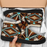 Naumaddic Arts Brown Native American Winter Sneakers - Powwow Store