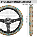 Powwow Store gb nat00069 turquoise blue pattern steering wheel cover