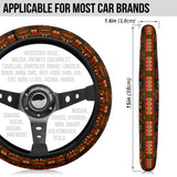GB-NAT00046-08 Brown Native Tribes Pattern Steering Wheel Cover