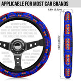 Powwow Store gb nat00046 06 dark blue native tribes pattern steering wheel cover