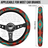 Powwow Store gb nat00611 red geometric pattern steering wheel cover