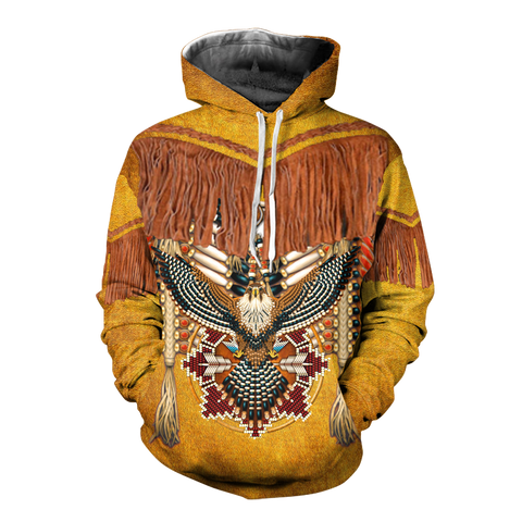 Powwow StoreHD1114 Mandala Thunderbird Native American 3D Hoodie