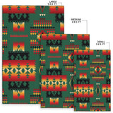 Green Native Tribes Pattern Native American Area Rug - Powwow Store