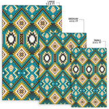 Turquoise Blue Color Native Ameican Design Area Rug