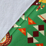 GB-NAT00426 Green Bison Pattern Blanket