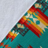 GB-NAT00402-04 Blue Pattern Native Blanket