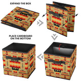 GB-NAT00046-15 Light Brown Tribe Pattern  Storage Cube