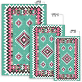 GB-NAT00415-03 Ethnic Geometric Pink Pattern Area Rug