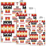 White Native Tribes Pattern Native American Area Rug - Powwow Store