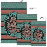 Kokopelli Myth Blue  Native American Rug Area no link - Powwow Store