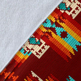 GB-NAT00402-02 Red Pattern Native Blanket
