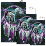 GB-NAT00356 Skull Chief Dream Catcher Area Rug