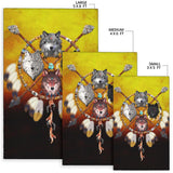 4 Wolves Warriors Native American Design Area Rug - ProudThunderbird