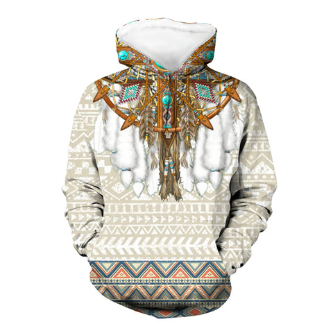 Powwow StoreHD00051 Dreamcatcher Native Pattern 3D Hoodie