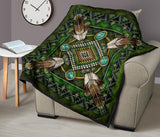 Green Mandala Native American Premium Quilt