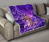 Powwow Store gb nat003515 native girl and wolf purple premium quilt