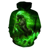 Blue Light Wolf Native American Hoodie no link - Powwow Store