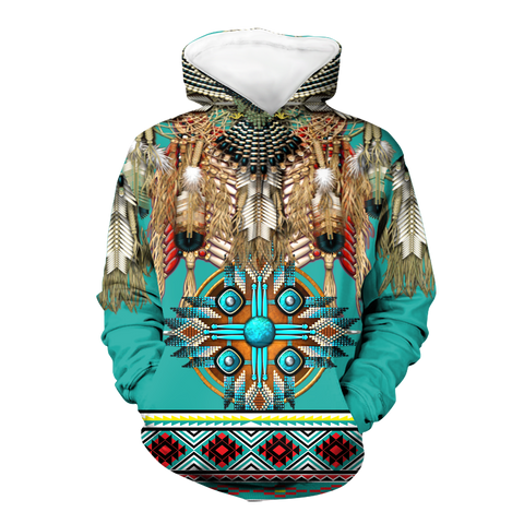 Powwow StoreHD00039 Pattern Mandala Native 3D Hoodie