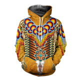 Powwow StoreHD1115 Beaded Tassel  Native American 3D Hoodie