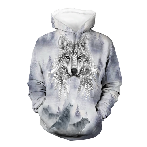 Powwow StoreHD00071 The Wolf  Native 3D Hoodie3D Hoodie