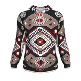 Gray Red Pattern Native American Hoodie - Powwow Store