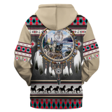 Powwow Storehd1116 pattern dreamcatcher wolf native american 3d hoodie