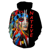 Native American Girl All Over Hoodie - Powwow Store