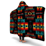 GB-NAT00046-02 Pattern Native American Design Hooded Blanket - Powwow Store